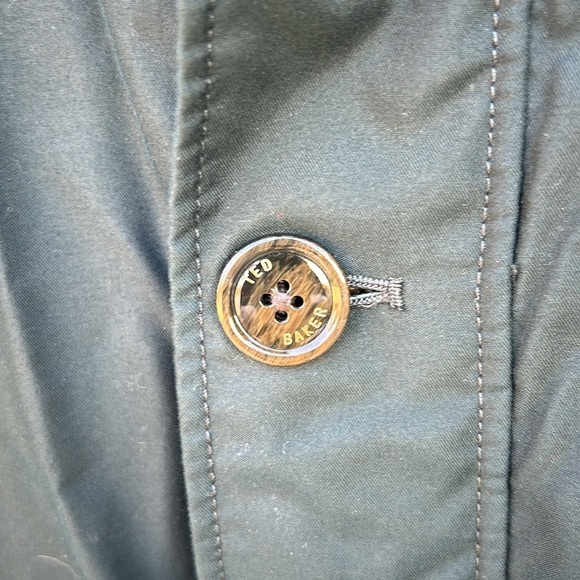 Ted Baker Geddes Parka Faux Fur Trim Hooded Jacket Coat Dark Green  Sz 4 (Large) - Picture 4 of 12